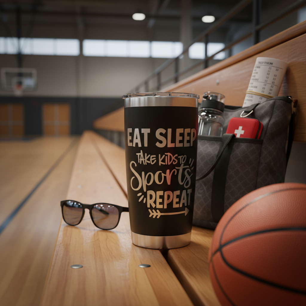 Basketball Mom Personalized Stainless Steel Tumbler – Custom Name & Jersey Number