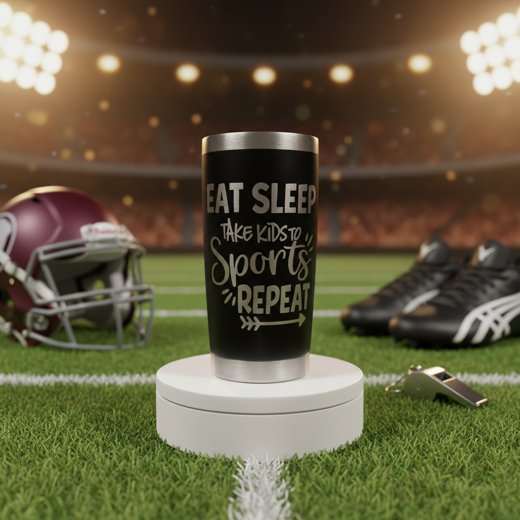 Personalized Football Mom Stainless Steel Tumbler – Custom Name & Jersey Number