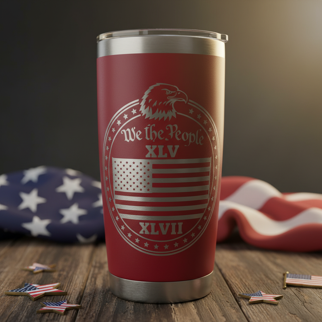 We the People XLV–XLVII Patriotic Engraved Tumbler | American Freedom Stainless Steel