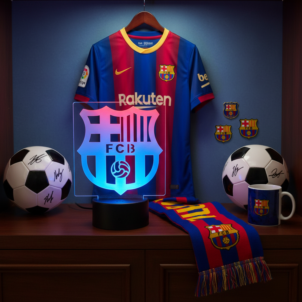 Elevate your room decor with this premium LED acrylic lamp featuring the iconic FC Barcelona crest. Designed with precision laser engraving, the lamp creates a beautiful 3D optical illusion that provides a soft, atmospheric glow.

Product Features:

High-Quality Acrylic: Durable and crystal clear.

Energy Efficient: Long-lasting LED bulbs that stay cool to the touch.

Versatile Decor: The perfect addition to offices, bedrooms, or sports bars.

Dimensions: 7 x 5 x 4 inch