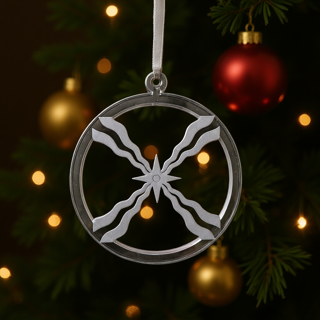 Custom 4 inch Acrylic Ornament Assyrian Flag